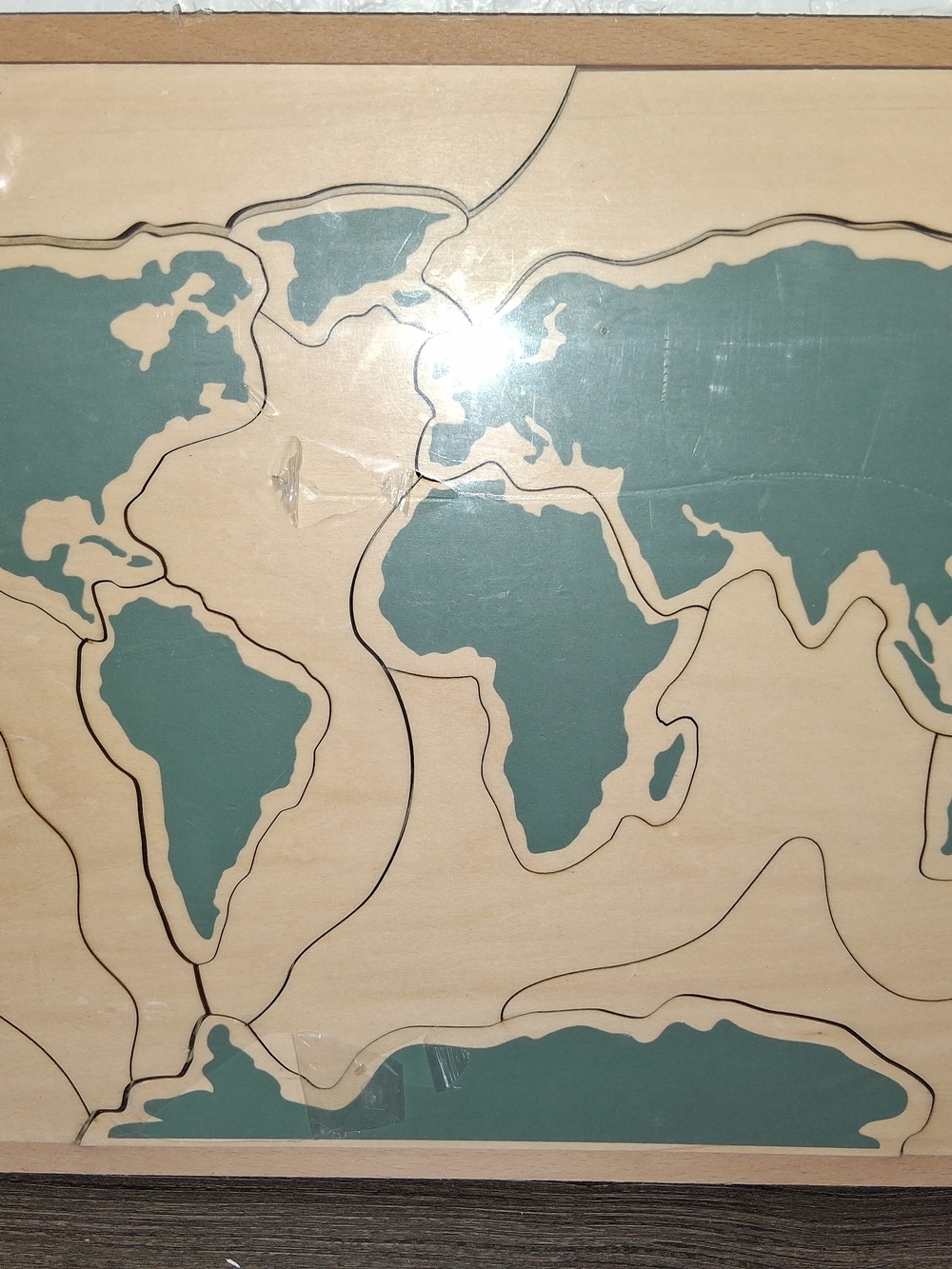 ​Hearth & Hand with Magnolia Wooden World Map Puzzle - New in Packaging
